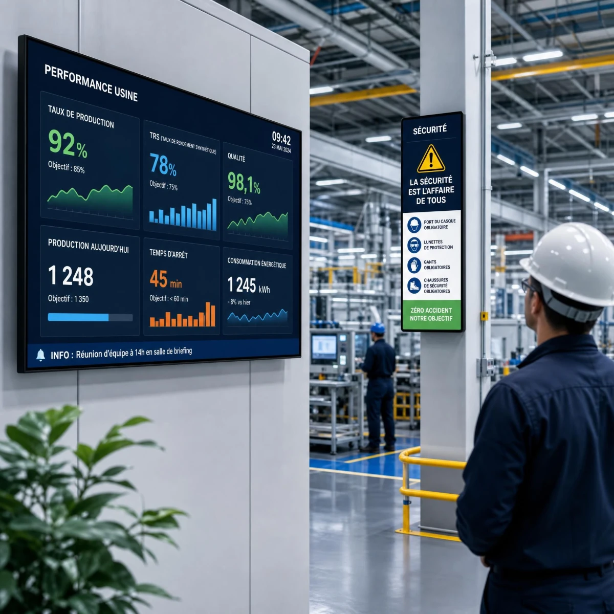 Écran connecté en industrie